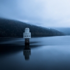 Uitzicht over het stuwmeer van Grafenau