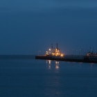 Nacht - Haven van Helgoland bij nacht