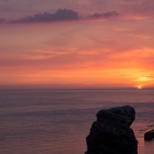 Bijna onder - Zonsondergang op Helgoland met Lange Anna